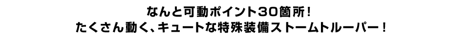 なんと可動ポイント３０箇所！ たくさん動く、キュートな特殊装備ストームトルーパー！