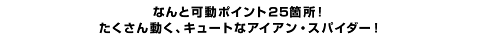 なんと可動ポイント２５箇所！ たくさん動く、キュートなアイアン・スパイダー！