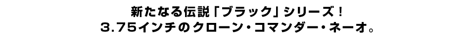 新たなる伝説「ブラック」シリーズ！3.75インチのクローン・コマンダー・ネーオ。