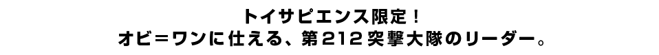 トイサピエンス限定！オビ＝ワンに仕える、第212突撃大隊のリーダー。